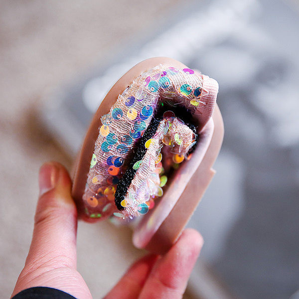 Παντόφλες για κορίτσια με κορδέλα και πούλιες