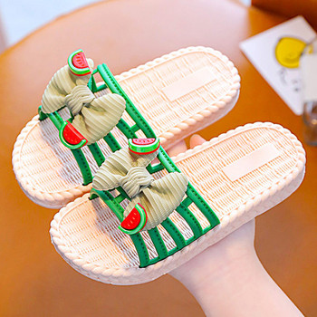 Детски ежедневни чехли с панделка и равна подметка 