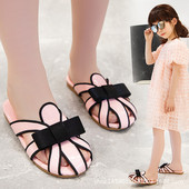 Eko-nahast ümara paelaga mudelist sussid tüdrukule