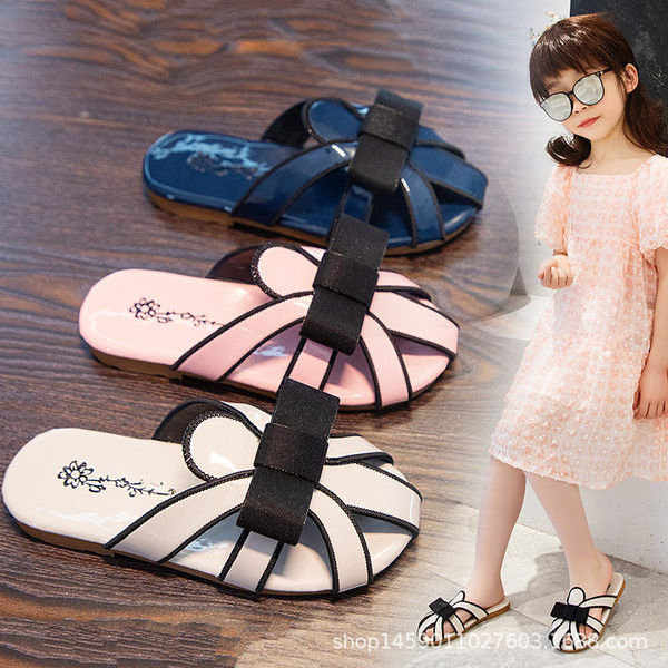 Eko-nahast ümara paelaga mudelist sussid tüdrukule