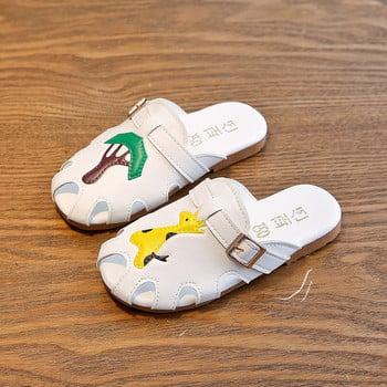 Детски чехли заоблен модел с цветна апликация