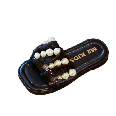 Vabaaja laste sussid tülli ja pärlitega