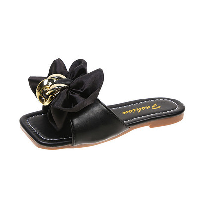 Παιδικές παντόφλες με κορδέλα και επίπεδη σόλα - τριών χρωμάτων