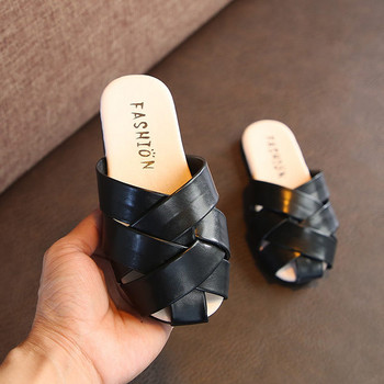 Нов модел детски чехли с кръстосани каишки от еко кожа