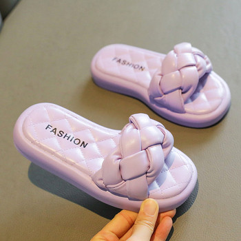 Ежедневни детски чехли за момичета от еко кожа 