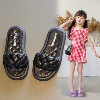 Ежедневни детски чехли за момичета от еко кожа 