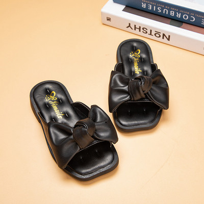 Három színű szalagos, lapos talpú gyerekpapucs