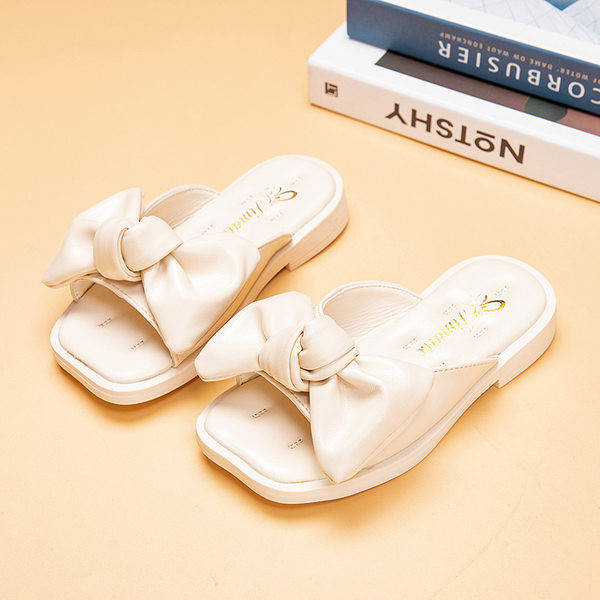 Három színű szalagos, lapos talpú gyerekpapucs