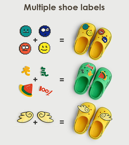 Gumi crocs gyerekeknek színes applikációkkal