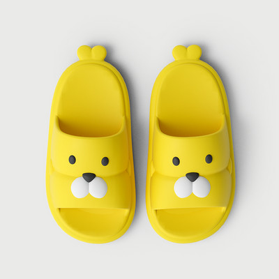 Vaikiškos guminės šlepetės su aplikacijomis ir lygiu padu