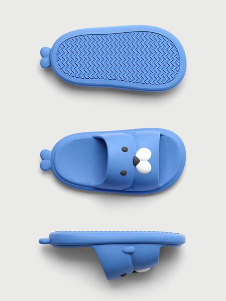 Vaikiškos guminės šlepetės su aplikacijomis ir lygiu padu