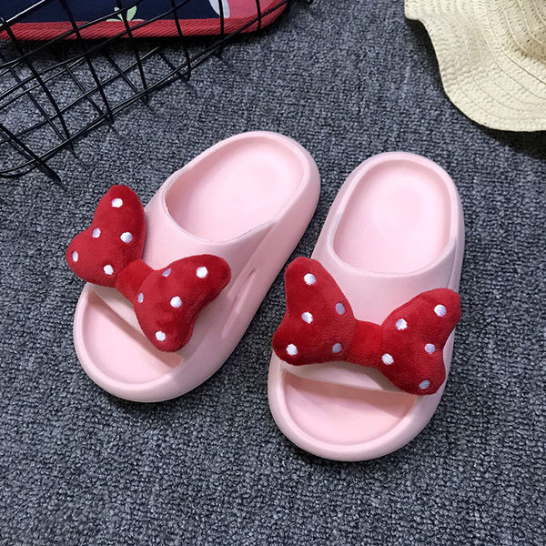 Casual παιδικές παντόφλες με κορδέλα για κορίτσια