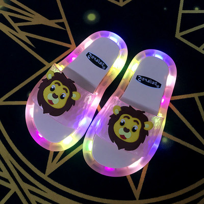 Детски светещи чехли с апликация - четири цвята