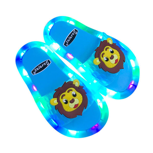 Детски светещи чехли с апликация - четири цвята