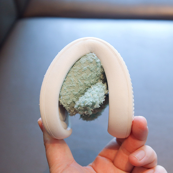 Papucs lányoknak textil pánttal és szalaggal