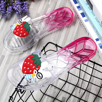 Átlátszó gyerekpapucs rátéttel lányoknak