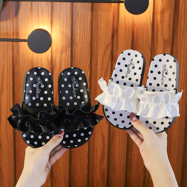 Casual παιδικές παντόφλες με επίπεδη σόλα για κορίτσια - πολλά μοντέλα