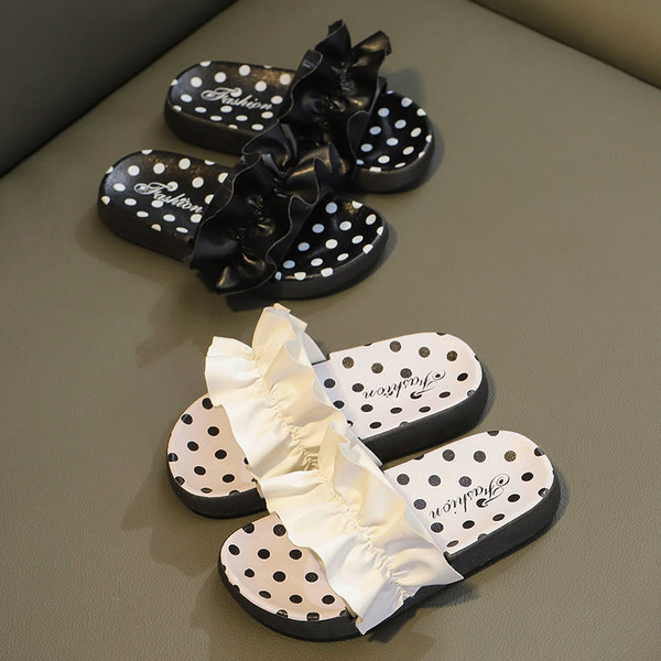 Casual παιδικές παντόφλες με επίπεδη σόλα για κορίτσια - πολλά μοντέλα