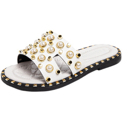 Παιδικές casual παντόφλες με πέρλες σε δύο χρώματα