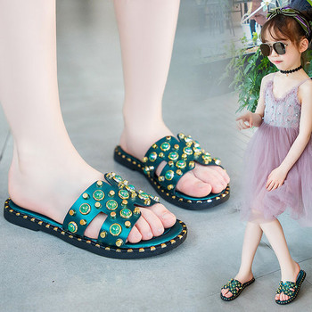 Нов модел детски чехли с камъни за момичета