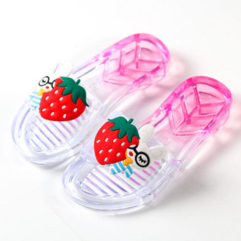 Прозрачни чехли за момичета с 3D апликация 