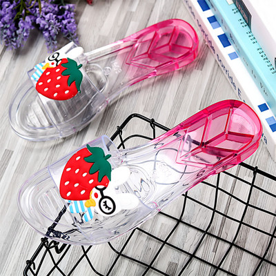 Διάφανες παντόφλες για κορίτσια με 3D εφαρμογή