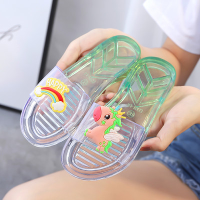 Διάφανες παντόφλες για κορίτσια με 3D εφαρμογή