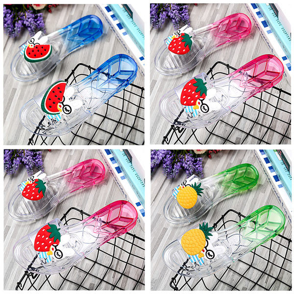 Διάφανες παντόφλες για κορίτσια με 3D εφαρμογή