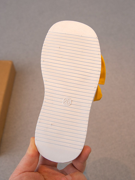 Παντόφλες για κορίτσια από οικολογικό δέρμα με κορδέλα - τριών χρωμάτων