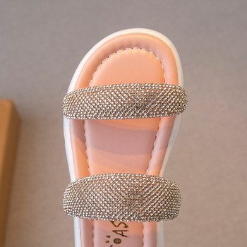 Детски ежедневни чехли с декоративни камъни за момичета 