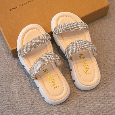 Παιδικές casual παντόφλες με διακοσμητικές πέτρες για κορίτσια