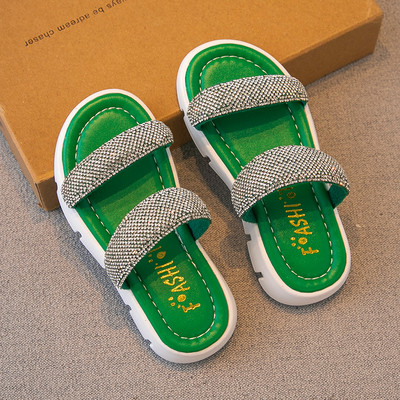 Παιδικές casual παντόφλες με διακοσμητικές πέτρες για κορίτσια