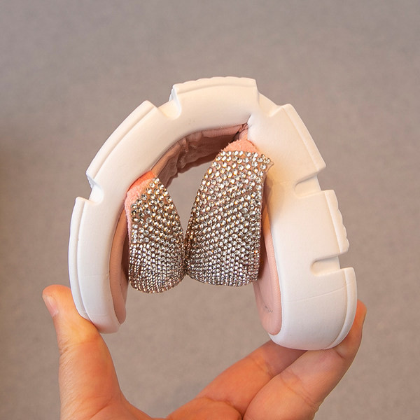 Παιδικές casual παντόφλες με διακοσμητικές πέτρες για κορίτσια