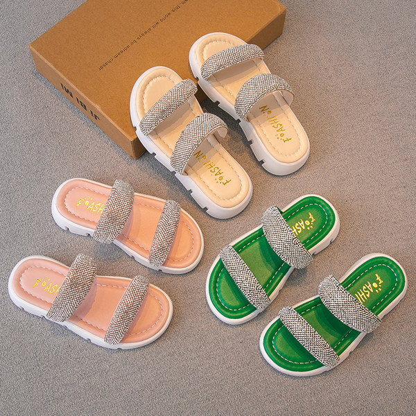 Παιδικές casual παντόφλες με διακοσμητικές πέτρες για κορίτσια