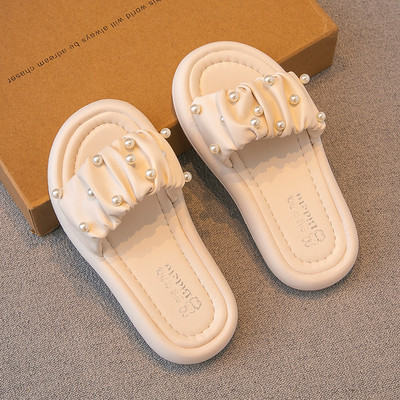 Παιδικές παντόφλες με πέρλες σε τρία χρώματα