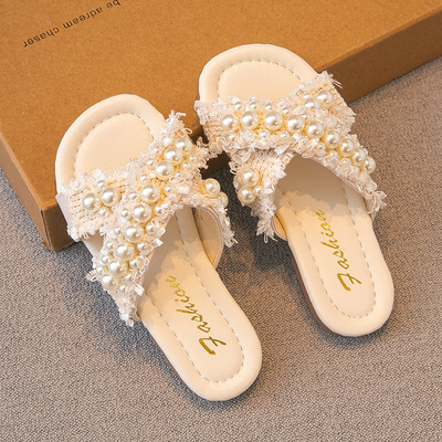 Παιδικές παντόφλες για κορίτσια διακόσμηση πέρλες