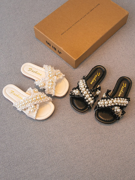 Παιδικές παντόφλες για κορίτσια  διακόσμηση πέρλες