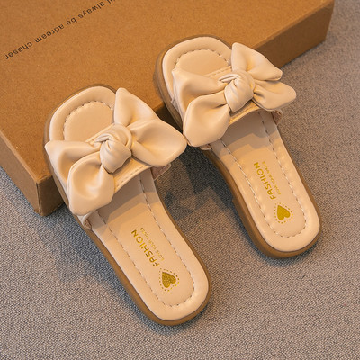 Nyári gyerekpapucs szalaggal - öko bőr