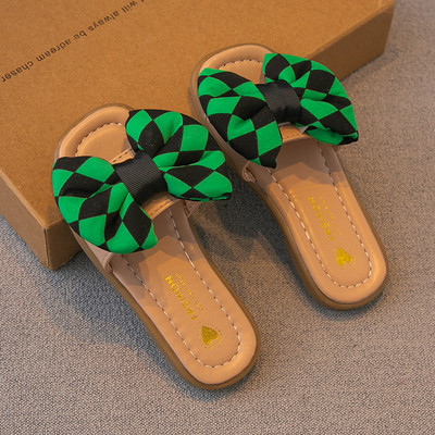 Dječje karirane papuče s trakom