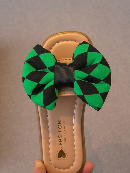 Dječje karirane papuče s trakom