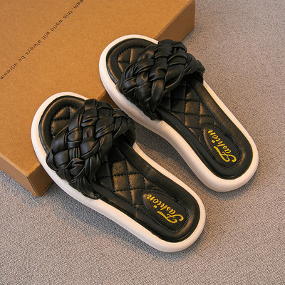 Eko bőrből készült alkalmi nyári papucs lányoknak