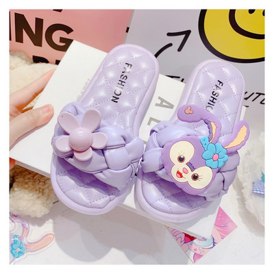 Gyermek gumipapucs sárga és lila színben