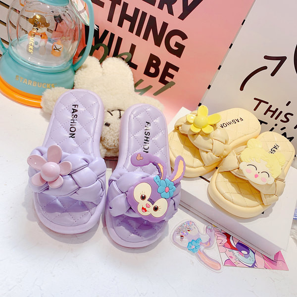 Gyermek gumipapucs sárga és lila színben