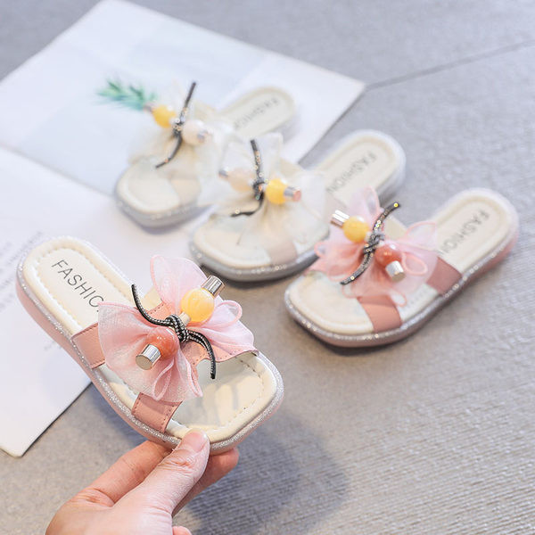 Casual παιδικές παντόφλες με κορδέλα σφραγίδα για κορίτσια