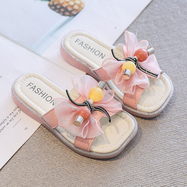 Casual παιδικές παντόφλες με κορδέλα σφραγίδα για κορίτσια