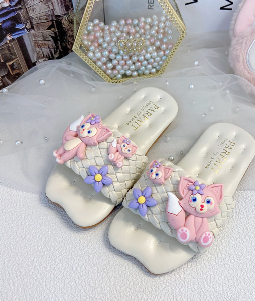 Nyári papucs lányoknak 3D macska rátéttel