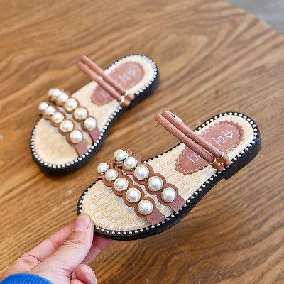 Gyöngyszemű, alkalmi gyerekpapucs három színben