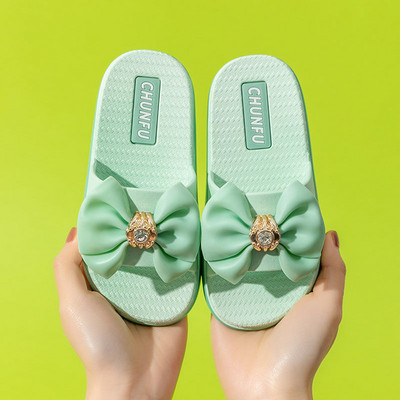 Παιδικές παντόφλες με κορδέλα και διακοσμητική πέτρα