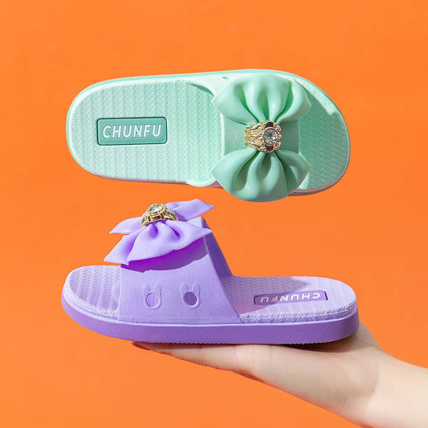 Παιδικές παντόφλες με κορδέλα και διακοσμητική πέτρα