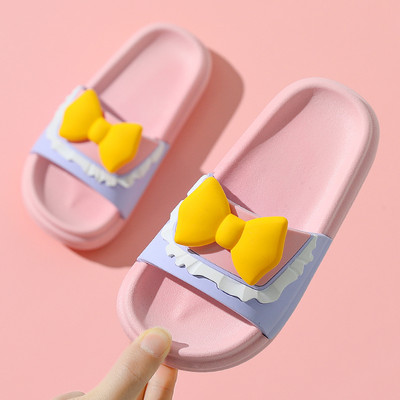 Детски гумени чехли с панделка - четири цвята